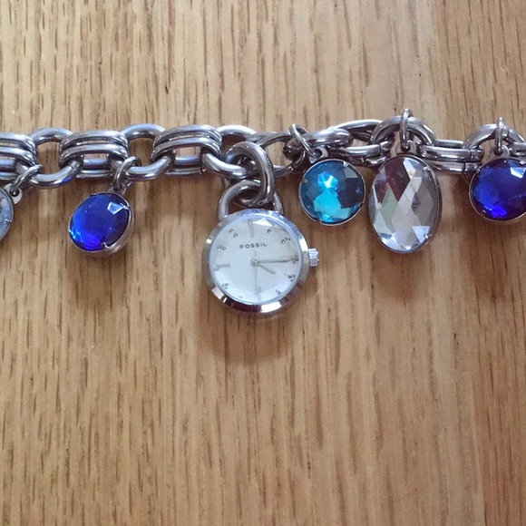 Fossil bracelet watch with assorted stones - Picture 3 of 3